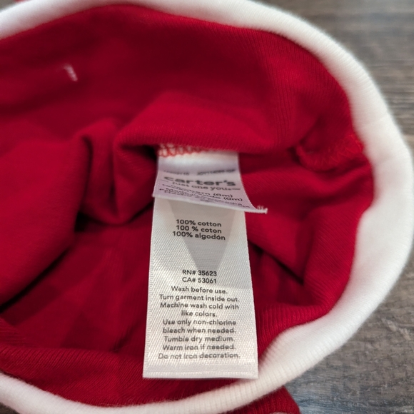 Carter's Newborn Christmas Pajamas Santa Hat Set Sleep & Play Baby Infant Unisex - Picture 4 of 4